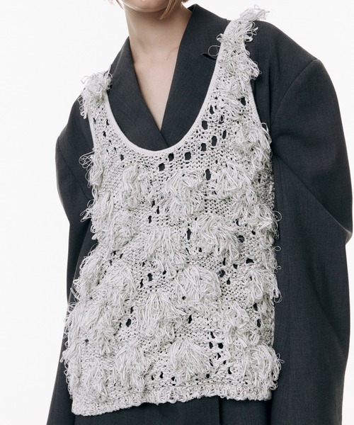 JOSE MOON（ジョゼムーン）の「BLOSSOM MOTIF KNIT/ブロッサムモチーフニット（ニット/セーター・レディース・ホワイト/ブラック・FREE）」の13枚目の写真
