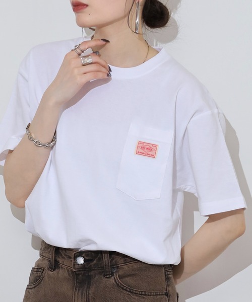 BIG MIKE(ビッグマイク)の「BIGMIKE Sunglasses Pocket Tee サングラスポケット ワイド半袖Tシャツ(Tシャツ/カットソー・メンズ・チャコール/ホワイト/グリーン/ブラック/インディゴブルー・L/M/XL)」の1枚目の写真
