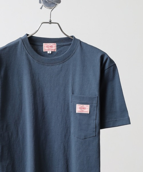 BIG MIKE(ビッグマイク)の「BIGMIKE Sunglasses Pocket Tee サングラスポケット ワイド半袖Tシャツ(Tシャツ/カットソー・メンズ・チャコール/ホワイト/グリーン/ブラック/インディゴブルー・L/M/XL)」の5枚目の写真