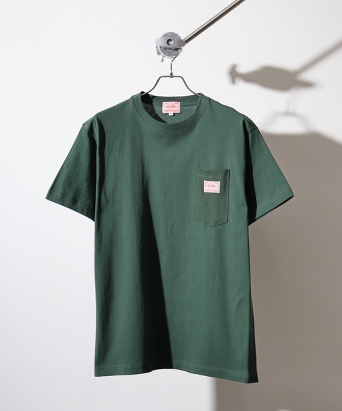 BIG MIKE(ビッグマイク)の「BIGMIKE Sunglasses Pocket Tee サングラスポケット ワイド半袖Tシャツ(Tシャツ/カットソー・メンズ・チャコール/ホワイト/グリーン/ブラック/インディゴブルー・L/M/XL)」の4枚目の写真