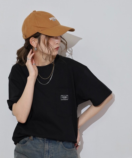 BIG MIKE(ビッグマイク)の「BIGMIKE Sunglasses Pocket Tee サングラスポケット ワイド半袖Tシャツ(Tシャツ/カットソー・メンズ・チャコール/ホワイト/グリーン/ブラック/インディゴブルー・L/M/XL)」の2枚目の写真