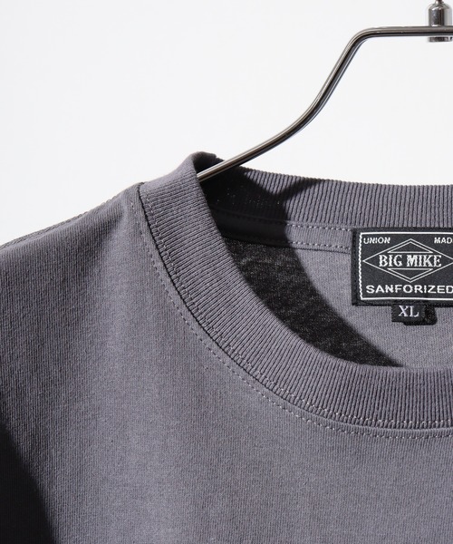 BIG MIKE(ビッグマイク)の「BIGMIKE Sunglasses Pocket Tee サングラスポケット ワイド半袖Tシャツ(Tシャツ/カットソー・メンズ・チャコール/ホワイト/グリーン/ブラック/インディゴブルー・L/M/XL)」の8枚目の写真