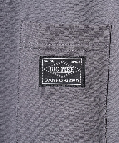 BIG MIKE(ビッグマイク)の「BIGMIKE Sunglasses Pocket Tee サングラスポケット ワイド半袖Tシャツ(Tシャツ/カットソー・メンズ・チャコール/ホワイト/グリーン/ブラック/インディゴブルー・L/M/XL)」の10枚目の写真