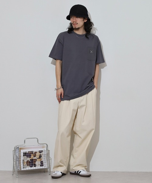BIG MIKE(ビッグマイク)の「BIGMIKE Sunglasses Pocket Tee サングラスポケット ワイド半袖Tシャツ(Tシャツ/カットソー・メンズ・チャコール/ホワイト/グリーン/ブラック/インディゴブルー・L/M/XL)」の20枚目の写真