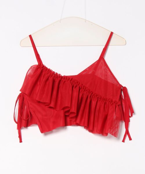 STYLEBLOCK（スタイルブロック）の「チュールアシメフリルビスチェ（シャツ/ブラウス・レディース・ブラック/ブルー/レッド/アイボリー/グレー・M）」の5枚目の写真