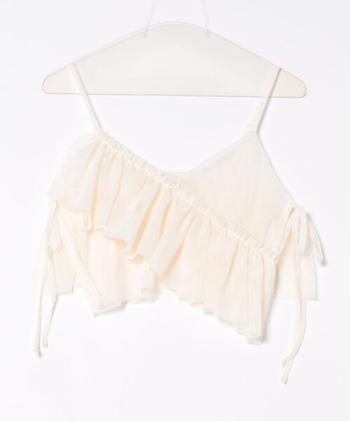 STYLEBLOCK（スタイルブロック）の「チュールアシメフリルビスチェ（シャツ/ブラウス・レディース・ブラック/ブルー/レッド/アイボリー/グレー・M）」の2枚目の写真