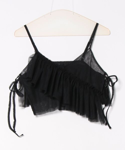 STYLEBLOCK（スタイルブロック）の「チュールアシメフリルビスチェ（シャツ/ブラウス・レディース・ブラック/ブルー/レッド/アイボリー/グレー・M）」の7枚目の写真