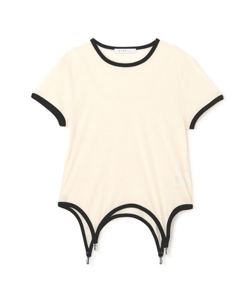 ガーターディテールリンガーTee（カットソー/Tシャツ）｜ETRE