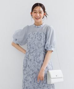 【form formaオリジナル】ジャガードショートドレス/結婚式/パーティー/お呼ばれ