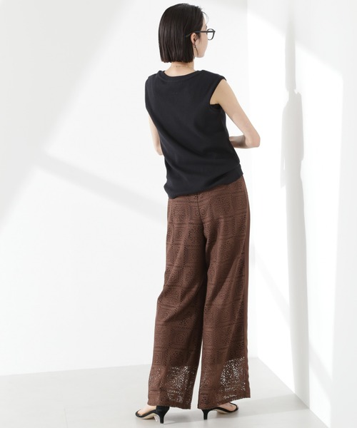 NANO universe（ナノユニバース）の「サイド切り替えレースパンツ（その他パンツ・レディース・ブラック/アイボリー/ブラウン・FREE）」の21枚目の写真