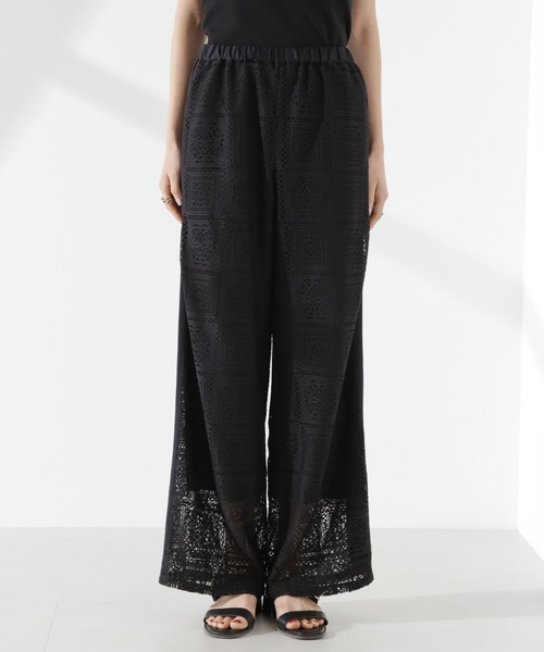 NANO universe（ナノユニバース）の「サイド切り替えレースパンツ（その他パンツ・レディース・ブラック/アイボリー/ブラウン・FREE）」の11枚目の写真