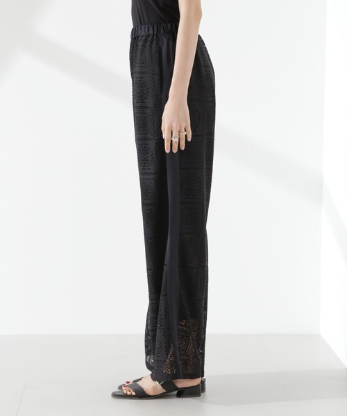 NANO universe（ナノユニバース）の「サイド切り替えレースパンツ（その他パンツ・レディース・ブラック/アイボリー/ブラウン・FREE）」の12枚目の写真