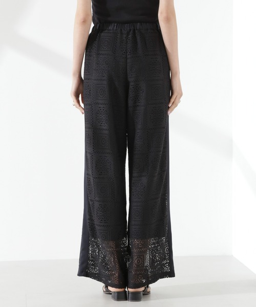 NANO universe（ナノユニバース）の「サイド切り替えレースパンツ（その他パンツ・レディース・ブラック/アイボリー/ブラウン・FREE）」の13枚目の写真