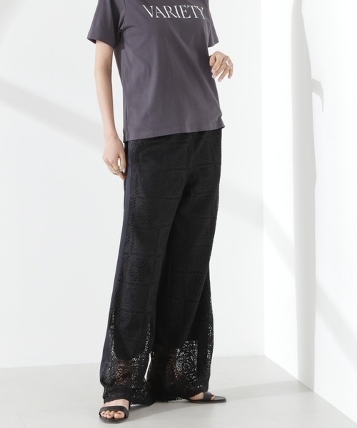 NANO universe（ナノユニバース）の「サイド切り替えレースパンツ（その他パンツ・レディース・ブラック/アイボリー/ブラウン・FREE）」の15枚目の写真