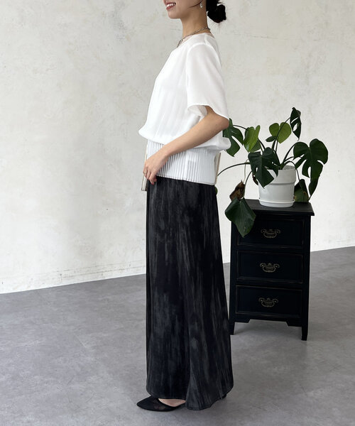 Chez toi（シェトワ）の「スリムプリーツ切替ブラウス（シャツ/ブラウス・レディース・ネイビー/オレンジ/オフホワイト・FREE）」の10枚目の写真