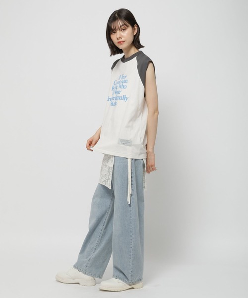 niko and...(ニコアンド)の「【WILLIAM B.ELIOTT】ノースリーブラグランプルオーバー(Tシャツ/カットソー・レディース・オフホワイト/ブラウン・MEDIUM/LARGE)」の4枚目の写真