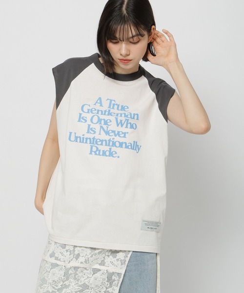 niko and...(ニコアンド)の「【WILLIAM B.ELIOTT】ノースリーブラグランプルオーバー(Tシャツ/カットソー・レディース・オフホワイト/ブラウン・MEDIUM/LARGE)」の5枚目の写真