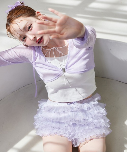 one after another NICE CLAUP（ワンアフターアナザーナイスクラップ）の「【moon light marine collection】バックリボンボレロセット（アンサンブル・レディース・サックスブルー/ミント/ラベンダー・FREE）」の3枚目の写真