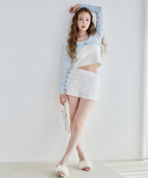 one after another NICE CLAUP（ワンアフターアナザーナイスクラップ）の「【moon light marine collection】バックリボンボレロセット（アンサンブル・レディース・サックスブルー/ミント/ラベンダー・FREE）」の5枚目の写真