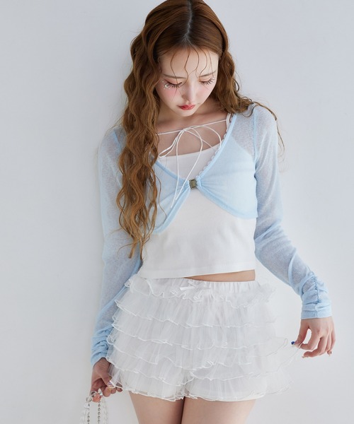 one after another NICE CLAUP（ワンアフターアナザーナイスクラップ）の「【moon light marine collection】バックリボンボレロセット（アンサンブル・レディース・サックスブルー/ミント/ラベンダー・FREE）」の9枚目の写真