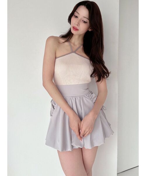 RESEXXY（リゼクシー）の「アメスリクロップドニットトップス（キャミソール・レディース・ブルー/アイボリー/ブラック・FREE）」の16枚目の写真