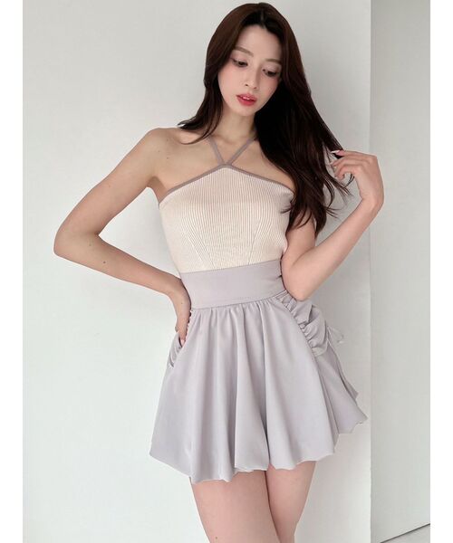 RESEXXY（リゼクシー）の「アメスリクロップドニットトップス（キャミソール・レディース・ブルー/アイボリー/ブラック・FREE）」の17枚目の写真