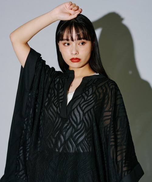 シアージャカードスクエアポンチョ（シャツ/ブラウス）｜terrace