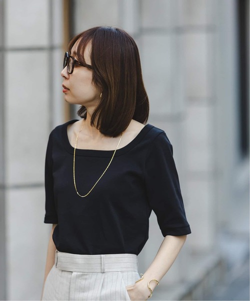 【新品タグ付き】2way スビンコットンソフトスクエアーネックTシャツ NOBLE｜《追加》スビンコットンソフトスクエアーネックTシャツ 2