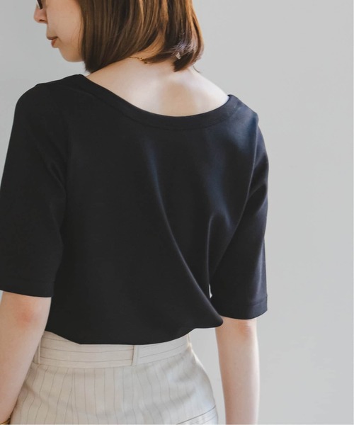 Noble(ノーブル)の「《追加》スビンコットンソフトスクエアーネックTシャツ 2(Tシャツ/カットソー・レディース・ブルー/ブラウン/ブラック/ホワイト・FREE)」の11枚目の写真