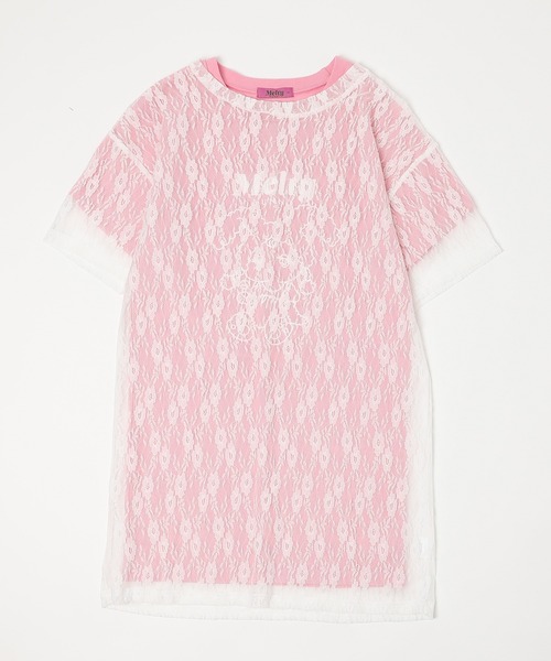 URBAN CHERRY(アーバンチェリー)の「【MELTY BUNNY/メルティバニー】レースワンピース+メルバ二プリントワンピース(Tシャツ/カットソー・キッズ・ピンク/ブルー/ホワイト・S/XS/M)」の7枚目の写真