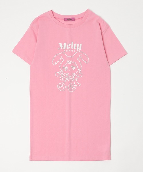 URBAN CHERRY(アーバンチェリー)の「【MELTY BUNNY/メルティバニー】レースワンピース+メルバ二プリントワンピース(Tシャツ/カットソー・キッズ・ピンク/ブルー/ホワイト・S/XS/M)」の8枚目の写真