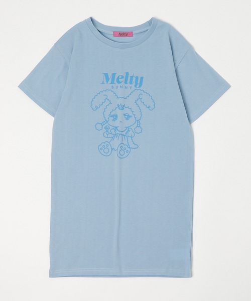 URBAN CHERRY(アーバンチェリー)の「【MELTY BUNNY/メルティバニー】レースワンピース+メルバ二プリントワンピース(Tシャツ/カットソー・キッズ・ピンク/ブルー/ホワイト・S/XS/M)」の11枚目の写真