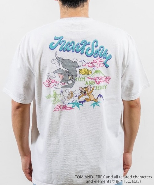JUNKSOUL(ジャンクソウル)の「JUNK SOUL/TOM&JERRY(トム&ジェリー) スカ風 Tシャツ (M4)(Tシャツ/カットソー・メンズ・ホワイト/チャコールグレー・MEDIUM/X-LARGE/LARGE)」の1枚目の写真