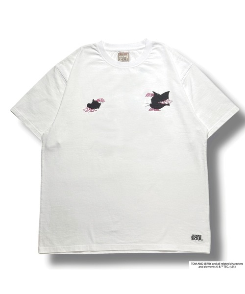 JUNKSOUL(ジャンクソウル)の「JUNK SOUL/TOM&JERRY(トム&ジェリー) スカ風 Tシャツ (M4)(Tシャツ/カットソー・メンズ・ホワイト/チャコールグレー・MEDIUM/X-LARGE/LARGE)」の5枚目の写真