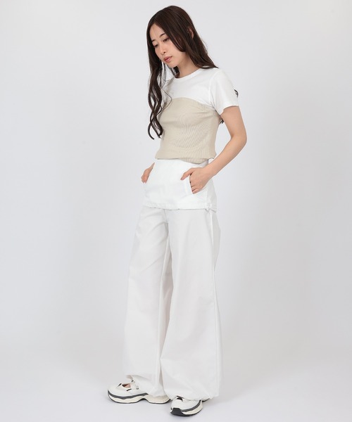 SUWDEE(スーディー)の「docking skirt wide pants(その他パンツ・レディース・ホワイト/ブラック・S/M)」の3枚目の写真