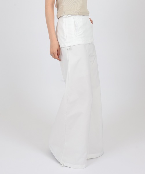 SUWDEE(スーディー)の「docking skirt wide pants(その他パンツ・レディース・ホワイト/ブラック・S/M)」の6枚目の写真