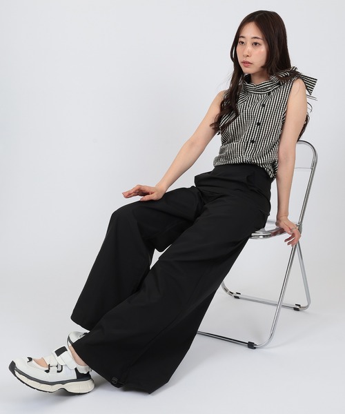 SUWDEE(スーディー)の「docking skirt wide pants(その他パンツ・レディース・ホワイト/ブラック・S/M)」の8枚目の写真