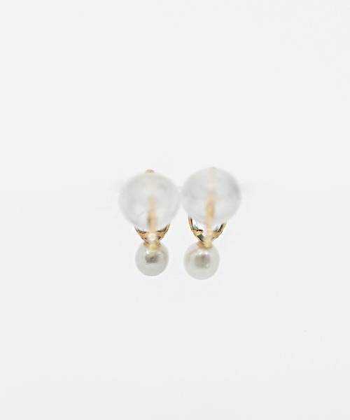 sowi(ソーイ)の「K10 天然石&パールピアス(ピアス(両耳用)・レディース・ライトブルー/イエロー・フリ-)」の5枚目の写真