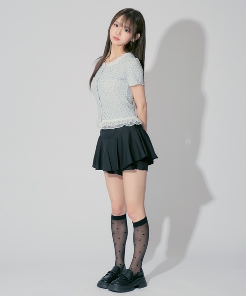 ALLuRing ChaRm（アリュリングチャーム）の「Floral Frill Cardigan / 花柄フリルカーディガン 小花柄（カーディガン/ボレロ・レディース・ホワイト/ピンク/ブルー・FREE）」の16枚目の写真