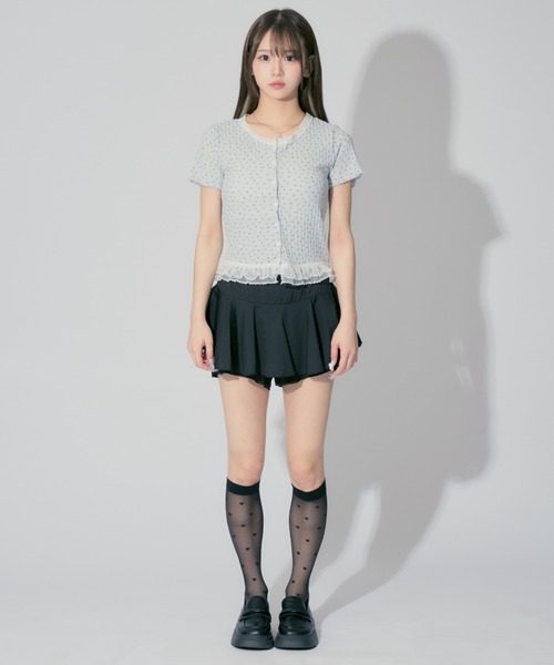 ALLuRing ChaRm（アリュリングチャーム）の「Floral Frill Cardigan / 花柄フリルカーディガン 小花柄（カーディガン/ボレロ・レディース・ホワイト/ピンク/ブルー・FREE）」の14枚目の写真