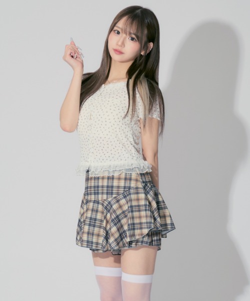 JilLA(ジルア)の「Floral Frill Cardigan / 花柄フリルカーディガン 小花柄(カーディガン/ボレロ・レディース・ホワイト/ピンク/ブルー・FREE)」の21枚目の写真