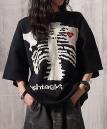 #MEMORY（メモリー）の「【MEMORY】ミラノリブ ボーンハート オーバーサイズ 半袖 ニット / Milan Rib Bone Heart Oversized Short Sleeve Knit（ニット/セーター）」