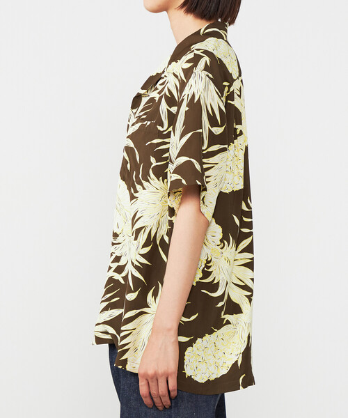 ブラウス シャツ SUN SURF | 半袖ハワイアンシャツ “ PINEAPPLE” WOMEN レディース SUN SURF ブラウス シャツ | 半袖ハワイアンシャツ “ISLAND