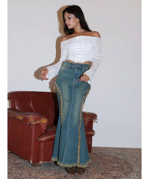 EVRIS（エヴリス）の「レースコンビオフショルトップス（Tシャツ/カットソー・レディース・ホワイト/ブラウン/ブラック・FREE）」の18枚目の写真