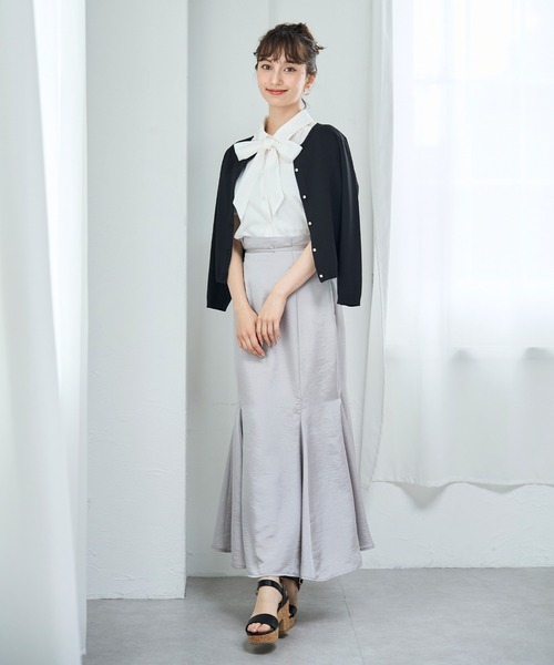 31 Sons de mode（トランテアン　ソン　ドゥ　モード）の「ベーシック七分袖カーディガン（カーディガン/ボレロ・レディース・ブラック/ホワイト/レッド/グリーン・ﾌﾘ-）」の12枚目の写真