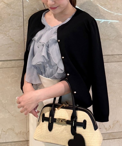 31 Sons de mode（トランテアン　ソン　ドゥ　モード）の「ベーシック七分袖カーディガン（カーディガン/ボレロ・レディース・ブラック/ホワイト/レッド/グリーン・ﾌﾘ-）」の14枚目の写真