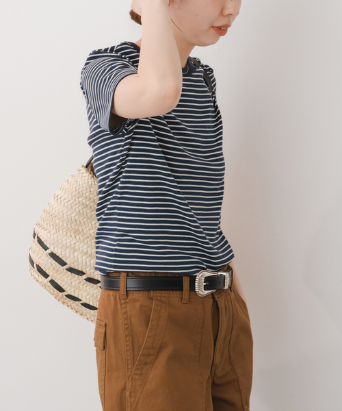 PETIT BATEAU (プチバトー) カットソーDroit en coton raye LE DROIT コットンリネンマリニエールカットソー | ベビー服