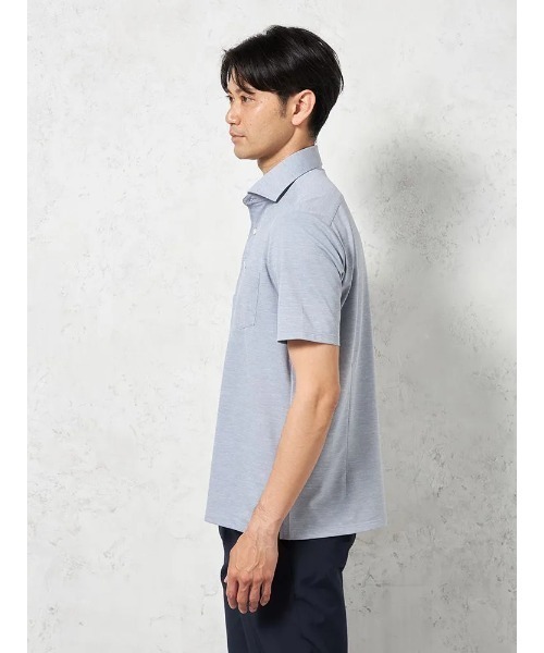 HARUYAMA(ハルヤマ)の「【吸湿冷感】完全ノーアイロン 半袖 アイポロシャツ カッタウェイ i-shirt(ポロシャツ・メンズ・サックスブルー/ベージュ/ネイビー・M/LL/L/S/3L)」の6枚目の写真
