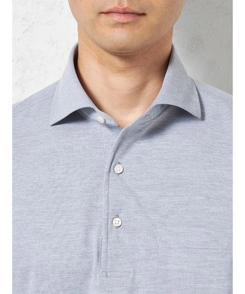HARUYAMA(ハルヤマ)の「【吸湿冷感】完全ノーアイロン 半袖 アイポロシャツ カッタウェイ i-shirt(ポロシャツ・メンズ・サックスブルー/ベージュ/ネイビー・M/LL/L/S/3L)」の7枚目の写真