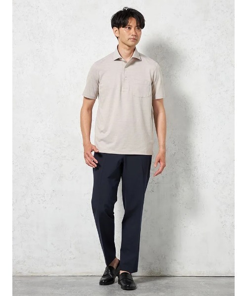 HARUYAMA(ハルヤマ)の「【吸湿冷感】完全ノーアイロン 半袖 アイポロシャツ カッタウェイ i-shirt(ポロシャツ・メンズ・サックスブルー/ベージュ/ネイビー・M/LL/L/S/3L)」の12枚目の写真